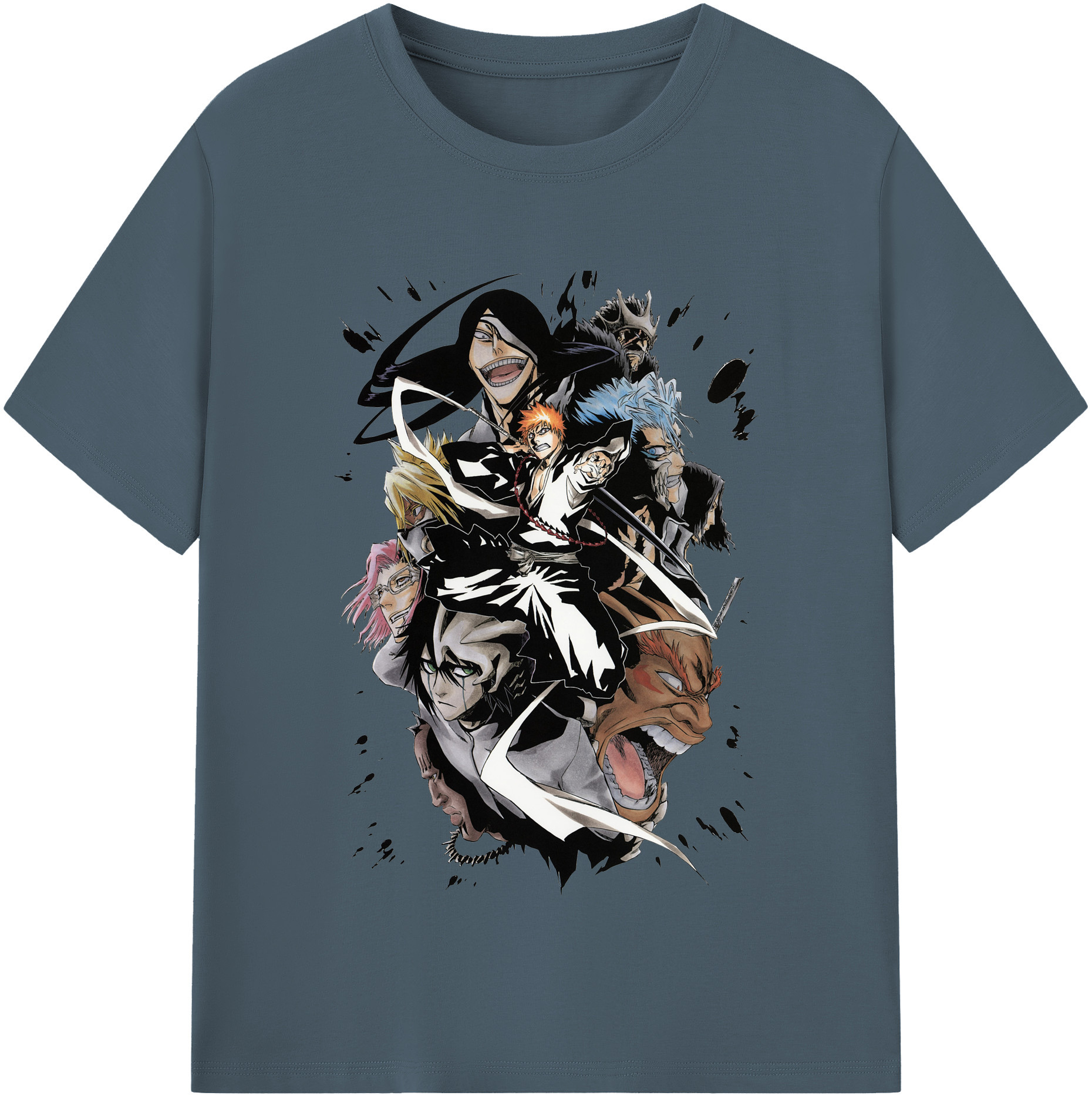 （画像用） ブリーチ 黒崎一護（くろさき いちご）BLEACH Kurosaki Ichigo 綿100％半袖Tシャツ（フロントプリント）